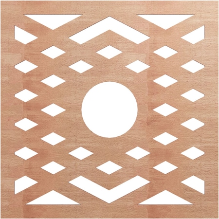 Ekena Millwork Chevron Wood Fretwork Pierced Ceiling Medallion, Cherry, 24"OD x 6 1/4"ID x 1/4"T CMWP24X24X0250CHCH
